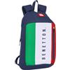 safta BENETTON FLAG - Mini zaino per uso quotidiano, ideale per bambini di diverse età, comodo e versatile, qualità e resistenza, 22 x 10 x 39 cm, Blu navy, M, Casual