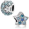 Pennle 2 ciondoli estivi a forma di stella marina oceanica, in argento Sterling 925, con zirconia cubica, per braccialetti Pandora, fai da te, regali per donne e ragazze, lega metall