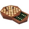 Italfama Scacchiera Magnetica Da Viaggio 16 Cm Rotonda In Legno Con Cassetto