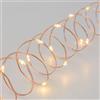 Lotti Catena Luminosa 10 m Cavo Metallo modellabile, 200 MicroLED, Bianco Caldo