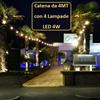 Elettro Star Catenaria luminosa, 4m con 8 lampadine a LED da 4W, cavo nero, non prolungabile