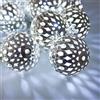 Lotti Catena 6 m, 24 Sfere in metallo con LED Argento, Luce Fissa