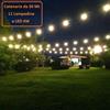 Elettro Star Catenaria luminosa, 30m con 11 lampadine a LED da 4W, cavo nero, non prolungabile