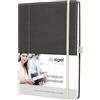 SIGEL Taccuino premium Conceptum A4 con copertina rigida | CO696, puntinato, grigio/bianco, 194 pagine, come diario, bullet journal o quaderno creativo