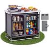 VEVOR Mobile Portaoggetti Pieghevole Portatile, Tavolo Cucina Portatile Telaio in Alluminio da Esterno Postazione Compatta da Campeggio Picnic Viaggio Feste all'Aperto 6 Ripiani Borsa da Trasporto