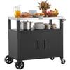 VEVOR Carrello per Barbecue Cucina da Esterno, Tavolo con Ruote per Barbecue Portaoggetti da Esterno Isola Cucina con Ripiano in Acciaio Inox, 924 x 445 x 818 mm, Mobiletto Preparazione da Giardino
