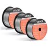 VEVOR Filo MIG per Saldatura, E71T-GS 0,9 mm 0,45 kg, in Acciaio Dolce Senza Gas con Pochi Schizzi per Saldatura ad Arco in Tutte le Posizioni, Autoprotetto per Uso Esterno, Confezione da 3 Rotoli