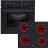 Respekta Viktor Set forno 60 L, piano vetroceramica, nero, classe A
