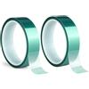 ACIT 2 rotoli di nastro alta temperatura, adesivo in poliestere, nastro in PET con adesivo in silicone, ideale per pittura termica, anodizzazione, stampanti 3D (66m x 25mm)