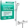 hansgrohe Croma Select S Sistema doccia esterno Vario con termostatico Ecostat Comfort e asta doccia 65 cm, bianco/cromo, 27013400