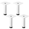 SOTECH 4 piedini per mobili SOTECH LIMA Altezza 100 mm, Ø 25 mm Regolabili in altezza 10 mm bianco opaco Piedini per vetrine Piedini per zoccoli Piedini per mobili