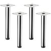 SOTECH 4 piedini per mobili SOTECH LIMA Altezza 200 mm, Ø 25 mm Altezza regolabile 10 mm Cromo lucido Piedini per vetrine Piedini per zoccoli Piedini per armadietti