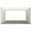 Vimar 14654.21 Plana Placca 4 moduli, in tecnopolimero, dimensioni 13.95 x 8 x 0.9 cm, colore nichel opaco