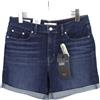 Levi's Classic Premium Big E Shorts Donna W28 Denim Stretch Effetto Sbiadito