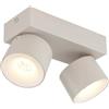 Faretto LED 2 luci Globo Rae 20x72 mm sabbia satinato
