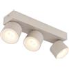 Faretto LED 3 luci Globo Rae 330x72 mm sabbia satinato