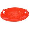 Mandloder Mangloder Slittino rotondo rosso, 66,5 cm, in polipropilene, resistente alle intemperie, per bambini, in plastica robusta, impugnatura ergonomica, sedile incassato, ideale per avventure invernali, sci