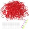 QUARKZMAN 1800 Pezzi Kit Di Elastici In Gomma Per Telaio Con 75 Pezzi S-Clip 3-Ganci Ricarica Di Elastici Kit Per Creare Braccialetti Per Intrecciare DIY Artigianato Regalo, Rosso