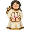THUN - Angelo Custode con Fiore di Loto - Ceramica - Living, Icone - 4,8x5x7,5 cm h