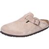 Birkenstock 560773 Boston SFB Taupe, Suede Leather Zoccoli Uomo, Taupe EU 43