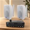 Vetrineinrete Kit Audio Filodiffusione 120W con 2 Casse e Amplificatore montaggio a Parete