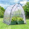Ohuhu Serra da Giardino 180x1800x200 cm, Serra a Tunnel con Finestre a Reticolo Copertura in Plastica PE per Esterni per Ortaggi Piante Fiori Proteggi le Tue Piante in Tutte le Stagioni, Bianco