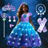 COYBTO Sirena Vestito Principessa Bambina, LED Luminoso Principessa Ragazza (130)