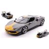 BBURAGO BU16017G FERRARI 296 GTB SILVER/YELLOW 1:18 Modellino