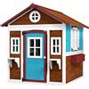 Outsunny Casetta in Legno per Bambini 3-8 Anni con Tetto Inclinato Blu