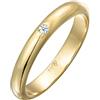 Elli Premium Anello Fede Nunziale da Donna in Oro Giallo 9K con Diamante 0.03ct, Misura 18