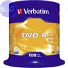 VERBATIM DVD-R 4.7GB\120min 16x Cake 100pz VERBATIM Azo - MINIMO 4CF - 43549mc