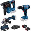 BOSCH Combo Kit Bosch GSB + GBH + GWS 18V 4Ah
