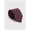 Amirante Antica Sartoria Napoletana Cravatta uomo 3 pieghe in seta twill con fantasia geometrica bordeaux e verde