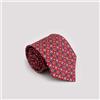 Amirante Antica Sartoria Napoletana Cravatta uomo 3 pieghe in seta twill con fantasia geometrica rossa e blu