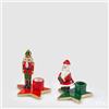 EDG Enzo De Gasperi Portacandela Babbo Natale Soldatino H 11 Cm Rosso Verde 1 Pz