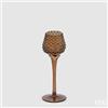 EDG Enzo De Gasperi Portacandela Pigna Calice Natale H 21,5 Cm D 7,5 Cm Marrone