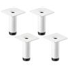 SOTECH 4 piedini per mobili SOTECH LIMA Altezza 80 mm, Ø 25 mm Regolabile in altezza 10 mm bianco opaco Piedini per vetrine Piedini per zoccoli Piedini per mobili