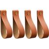 VILLFUL 4 ganci per bastoni per tende in poliuretano, da parete, in stile bohémien, ganci in pelle per fissaggio a parete, per bastoni per tende, asciugamani, bagno, cucina, camera da letto