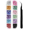 ILLUVA 1500 Strass Cristallo, Glitter Brillantini Decorazioni per Unghie, Nail Art und Make Up - Multicolore