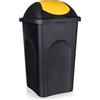 Stefanplast Bidone "Multipat" Con Bascula Lt.60 - cm.39x39x68h. - nero/giallo