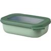 Mepal - Multi Bowl Cirqula Rectangular - Contenitori Plastica con Coperchio - Adatto come Contenitore Ermetico per Frigo, Microonde, Congelatore da Portata - Ciotole Cucina - 500 ml - Nordic sage