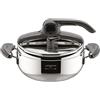 Lagostina Mia Pentola a Pressione 3.5L in Acciaio Inox 18/10 Ø 22 cm, Pentola Induzione e Gas, Coperchio con Apertura Facilitata, Fondo a tre Strati, Lavabile in Lavastoviglie