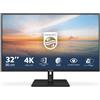 Philips Serie 1000 32E1N1800LA/00 Monitor PC 80 cm [31.5] 3840 x 2160 Pixel 4K Ultra HD LCD Nero (Philips 32E1N1800LA - Series monitor a LED 32 [31.5 visualizzabile] UHD [2160p] @ 60 Hz VA 300 cd/mÃ‚Â² 3500:1 HDR10 4 ms [32E1N1800LA/00]
