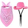 Haakong Accessori per costume da cowboy per animali domestici, costumi di Halloween per cani di piccola taglia, gatto, cappello da cowboy e bandana, sciarpa, festa di Halloween, accessori per cosplay