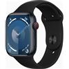 Apple Watch Series 9 Alluminio 45 mm (2023) | GPS + Cellular | Mezzanotte | Cinturino sportivo nero M/L