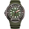 Citizen Orologio analogico al quarzo da uomo con cinturino in acciaio inox BJ8057-17X, verde, misura unica, cinghie