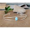 Bracciale Cuff In Argento Sterling 925 Fatto A Mano In Gemma Larimar X-91