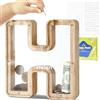 DBPBToU Salvadanaio Personalizzato, Lettre Salvadanaio in Legno Trasparente, Salvadanaio Apribile per Bambini, Salvadanaio Grande Creativo per Regalo di Compleanno/Decorazione Domestica/Ricordo (H)
