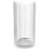 KORAT Vaso in Vetro Rigato Trasparente Cilindro - Diametro 10 cm Altezza 25 cm - Design Elegante Cilindrico per Fiori Freschi e Secchi - Decorazione Matrimonio (10x10x25 Cm)