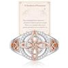 Uunuuo Anello con Nodo delle Streghe in Argento con Carta di Protezione, Gioiello Stregonesco per Donne, Anello Fascia Dichiarazione, Regalo per Lei, Grande, Zinco, Non pietra preziosa